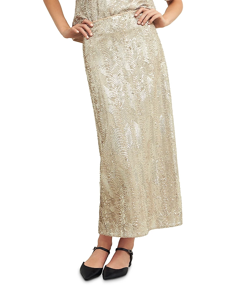 Hobbs London Marlowe Limited Sequined Maxi Skirt