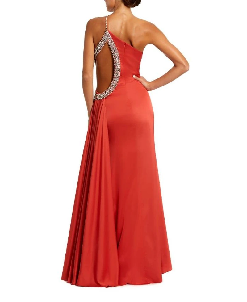 Jewel Embellished Side Cut Out Gown