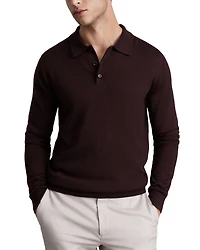 Trafford Merino Wool Regular Fit Long Sleeve Polo Shirt