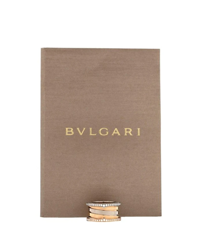 B.Zero1 Four Band Ring 18K Rose Gold and 18K White Gold with Diamonds