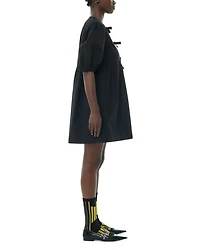 Cotton Poplin Tie String Mini Dress