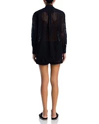 The Nancy Eyelet Swim Cover-Up Shorts