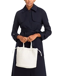 Small Castello Intreccio Leather Bucket Bag
