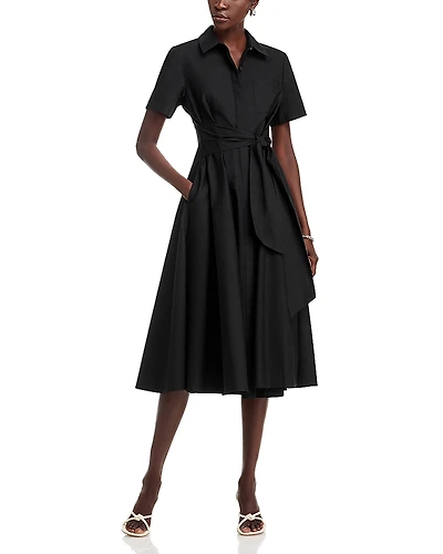 Toccin Megan Tie Front Midi Shirt Dress