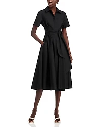 Toccin Megan Tie Front Midi Shirt Dress