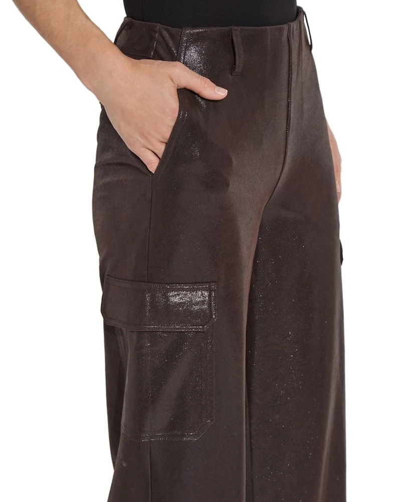 Callie Foil Faux Suede Pants