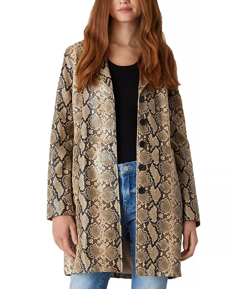 Faux Snakeskin Trench Coat