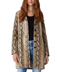 Faux Snakeskin Trench Coat