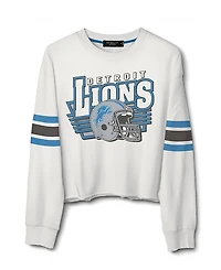 Junk Food Clothing Women's Nfl Detroit Lions Kickoff Crop Crew Fleece Sweatshirt