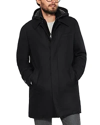 Norwegian Wool Stretch Hooded Euro Coat