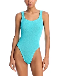 Hunza G Square Neck Crinkle One Piece Swimsuit