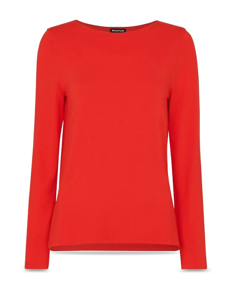 Slim Fit Boat Neck Top