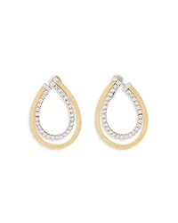 Marco Bicego 18K Yellow & White Gold Masai Diamond Pear Double Spiral Hoop Earrings
