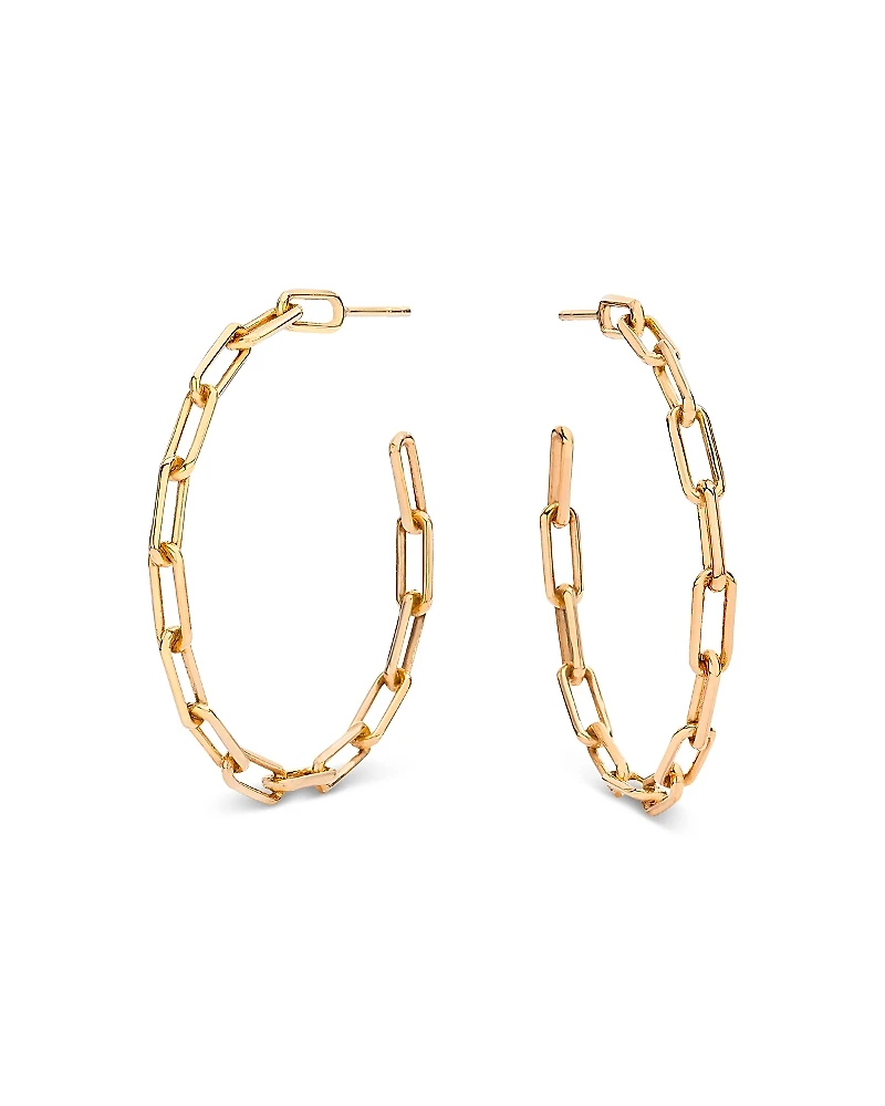 Walters Faith 18K Rose Gold Saxon Chain Link Hoop Earrings