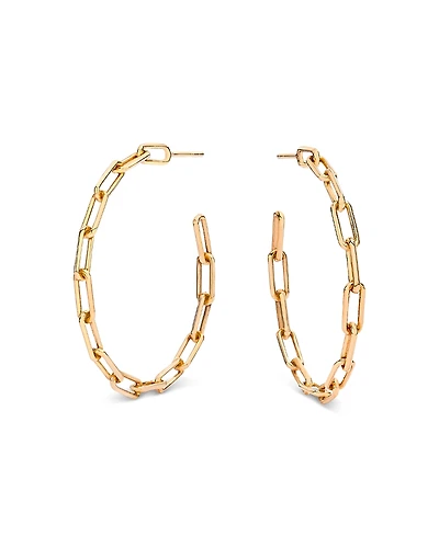 Walters Faith 18K Rose Gold Saxon Chain Link Hoop Earrings