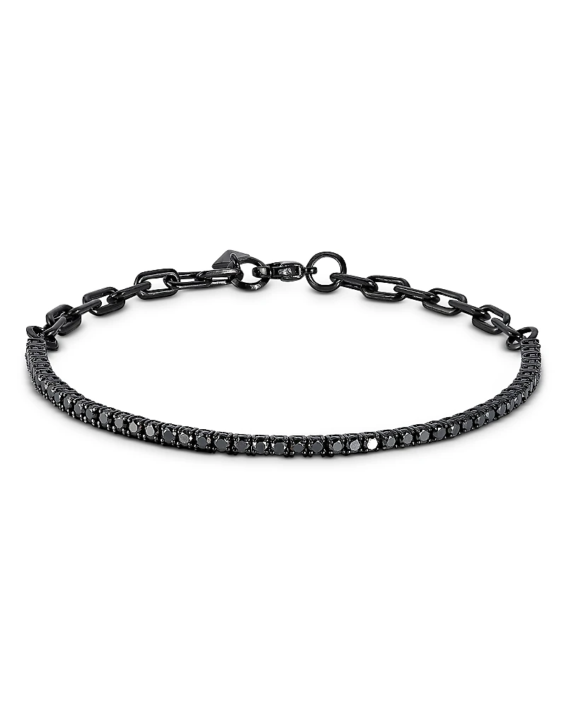 Walters Faith 18K Black Gold Black Diamond Tennis Bracelet