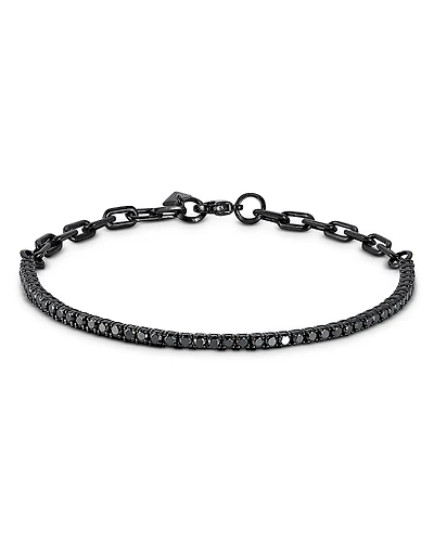 Walters Faith 18K Black Gold Black Diamond Tennis Bracelet