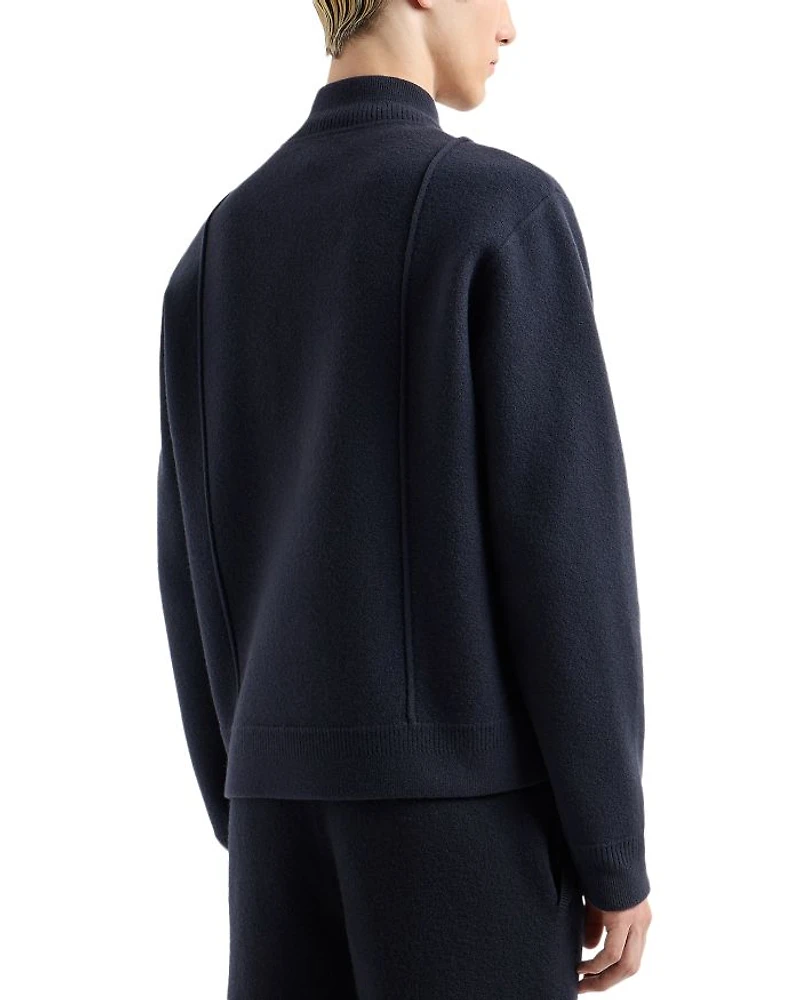 Knit Wool Bomber Jacket
