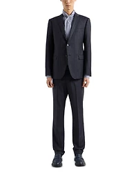 Slim Fit Striped Wool Suit