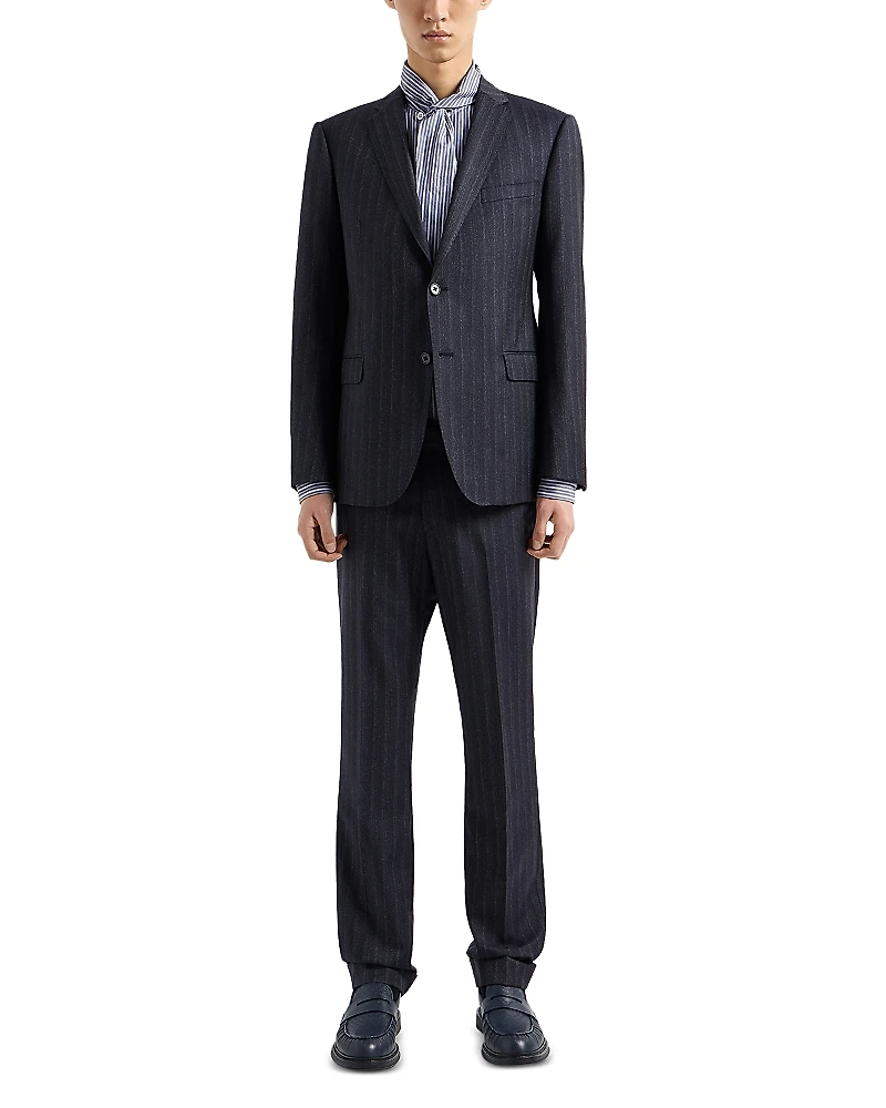 Emporio Armani Slim Fit Striped Wool Suit