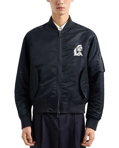Shiny Nylon Bomber Jacket