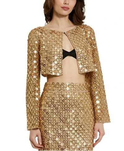 Beaded Sequin Georgette Long Sleeve Cardigan