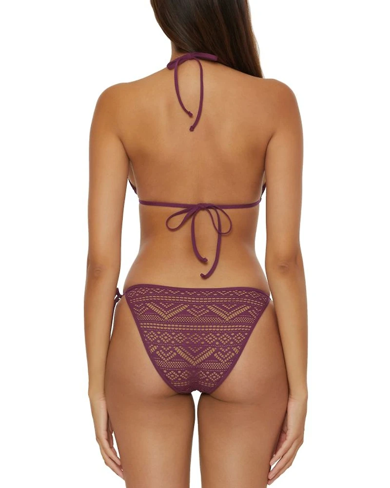 Color Play Crochet Triangle Bikini Top