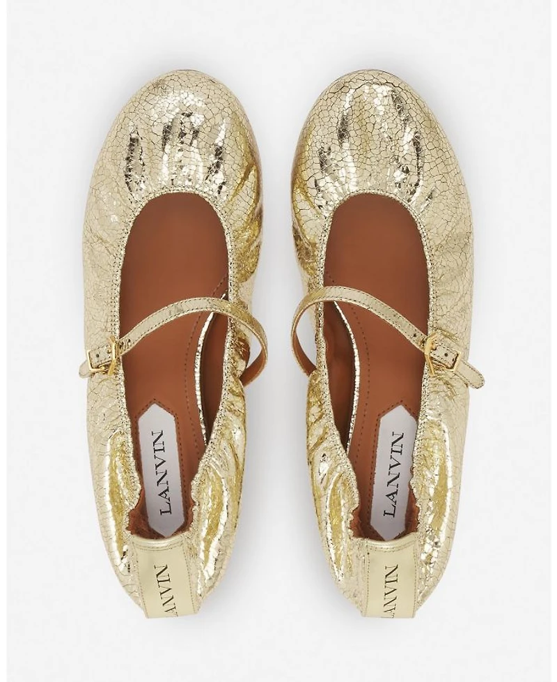 Women's The Ballerina Mary Jane Crackled Metallic Leather
