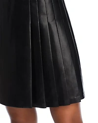 Chara Long Sleeve Mesh & Faux Leather Mini Dress