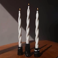 Ikome Thick Tapered Twist Candle, 3 Pack