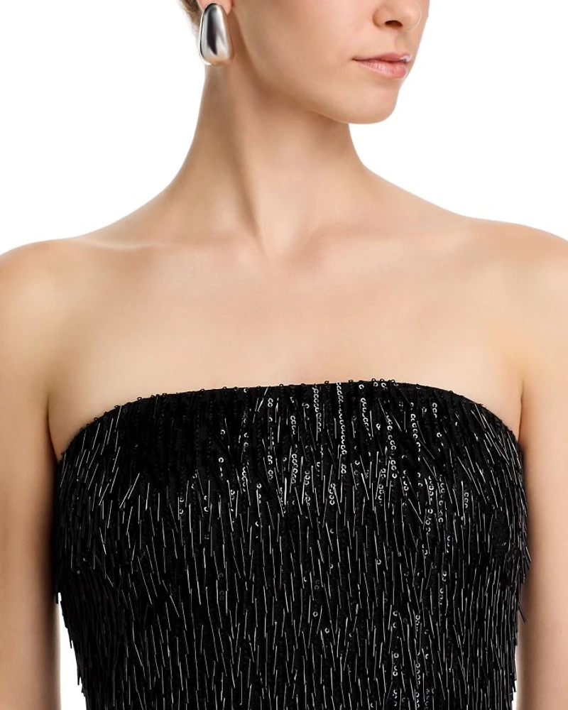 Victaria Sequined Fringe Mini Dress