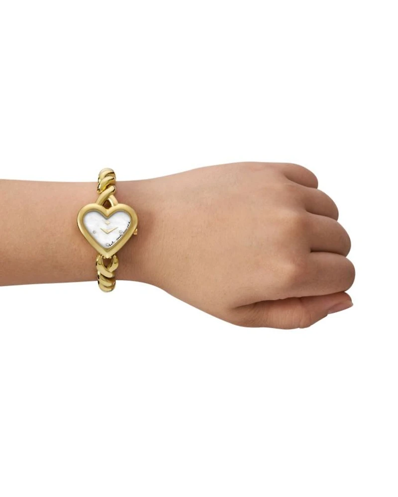 Monroe Twist Gold Tone Stainless Steel Bracelet Watch, 30mm