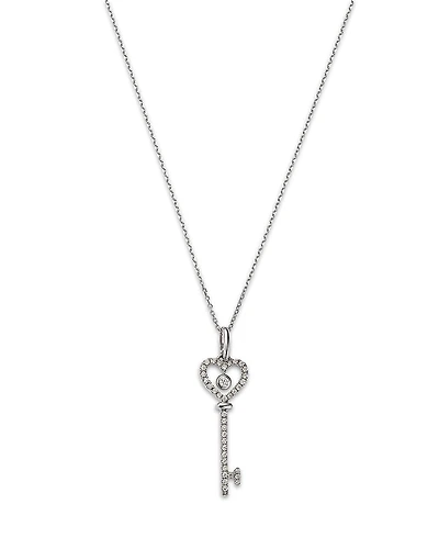 Bloomingdale's Fine Collection Diamond Key Pendant Necklace