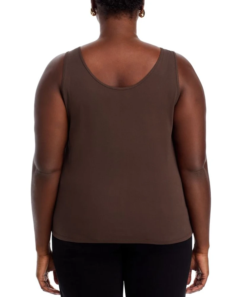 Stretch Silk Jersey Scoop Neck Tank