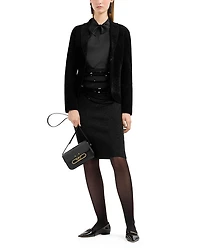 Metallic Knit Pencil Skirt