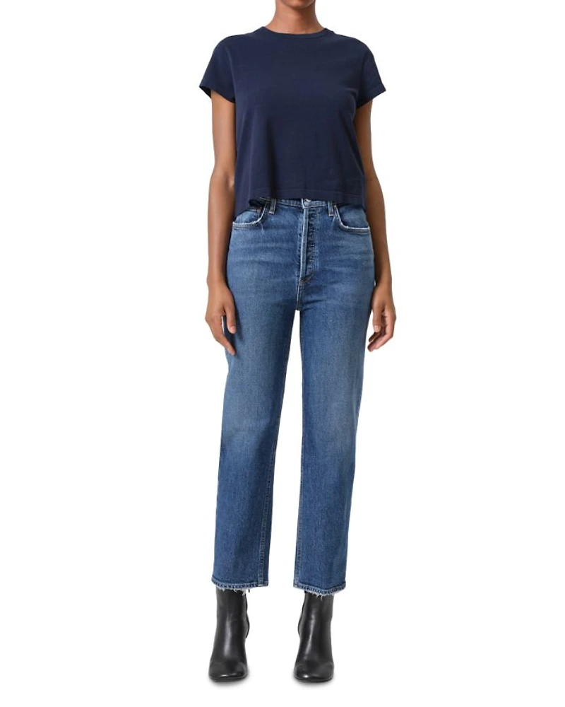 90s Pinch Waist High Rise Ankle Straight Jeans Solace