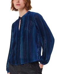 Devore Velvet Stripe Blouse