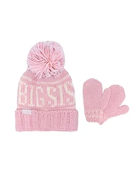 Bits & Bows Girls' Big Sis Bobble Hat Mittens Set - Little Kid, Kid