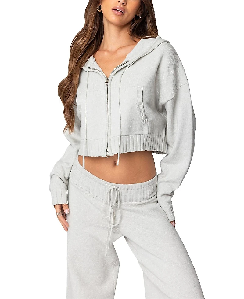 Edikted Russell Knit Hooded Cardigan