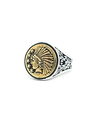 Men's Sterling Silver & Brass Alloy Liberty Headdress Signet Ring