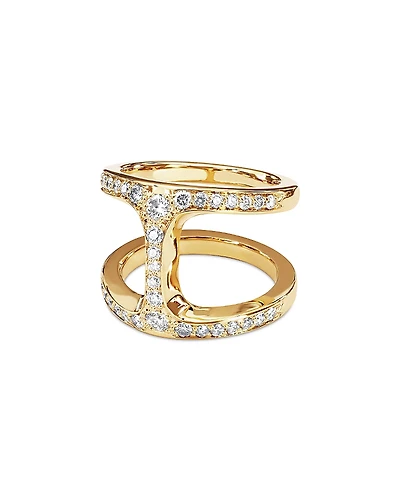 Hoorsenbuhs 18K Yellow Gold Phantom Diamond Double Row Statement Ring