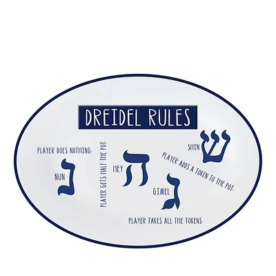 Dreidel Rules Oval Tray