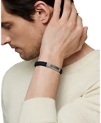 Men's Sterling Silver Streamline® Black Rubber Statement Bracelet
