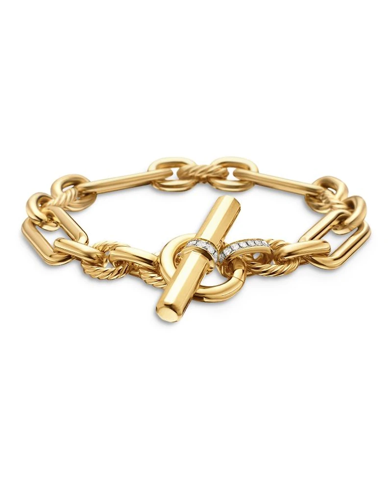 Lexington Chain Bracelet in 18K Yellow Gold with Diamonds