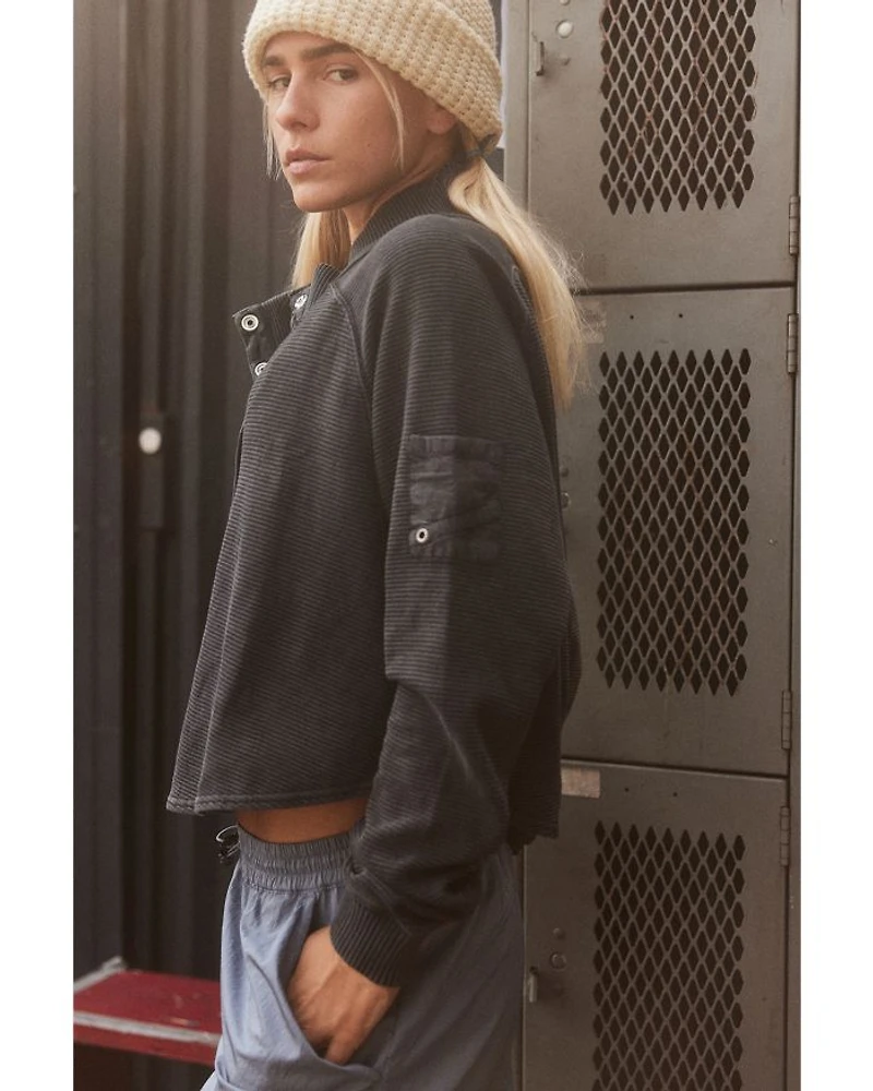 Henley Style Oversized Long Sleeve Tee