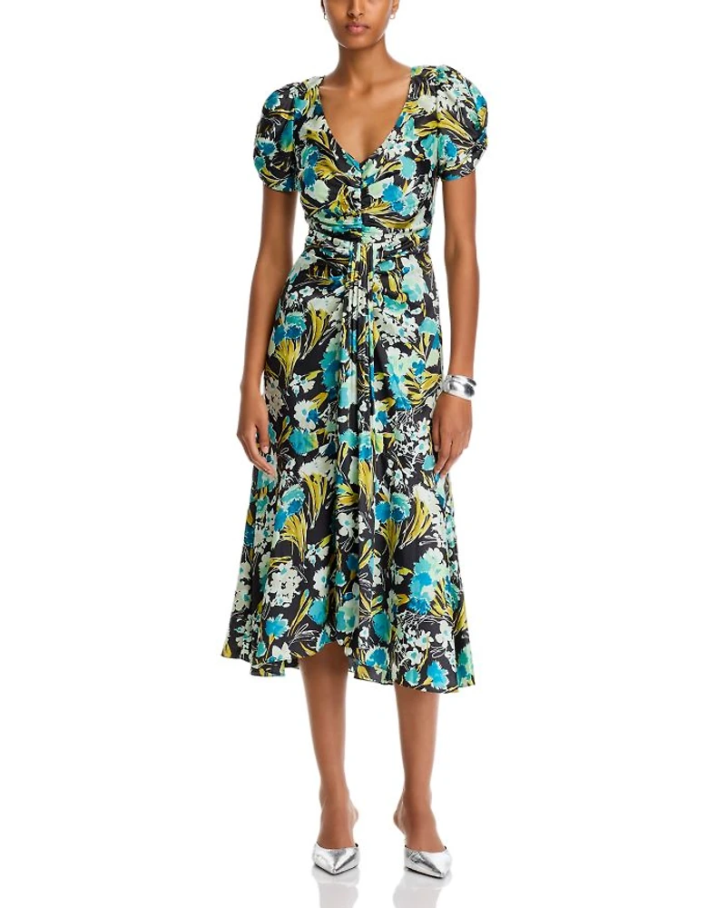 Tossed Floral Walker Dress