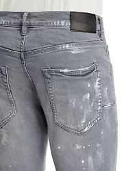 Gray Knee Slit Skinny Jeans