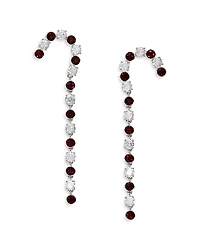 Nadri Holi-Daze Cubic Zirconia & Color Crystal Candy Cane Linear Drop Earrings
