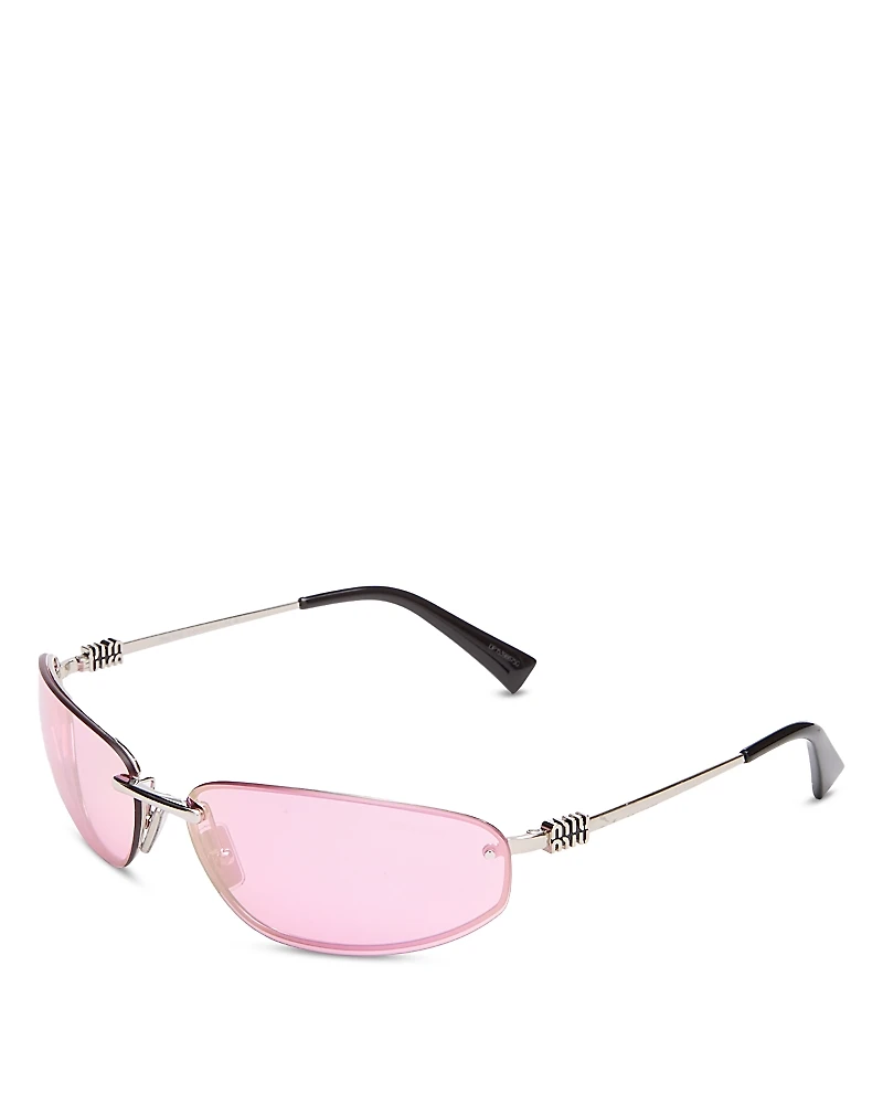 Miu Miu A50S Rimless Oval Sunglasses, 69mm