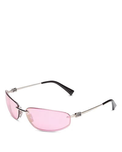 Miu Miu A50S Rimless Oval Sunglasses, 69mm